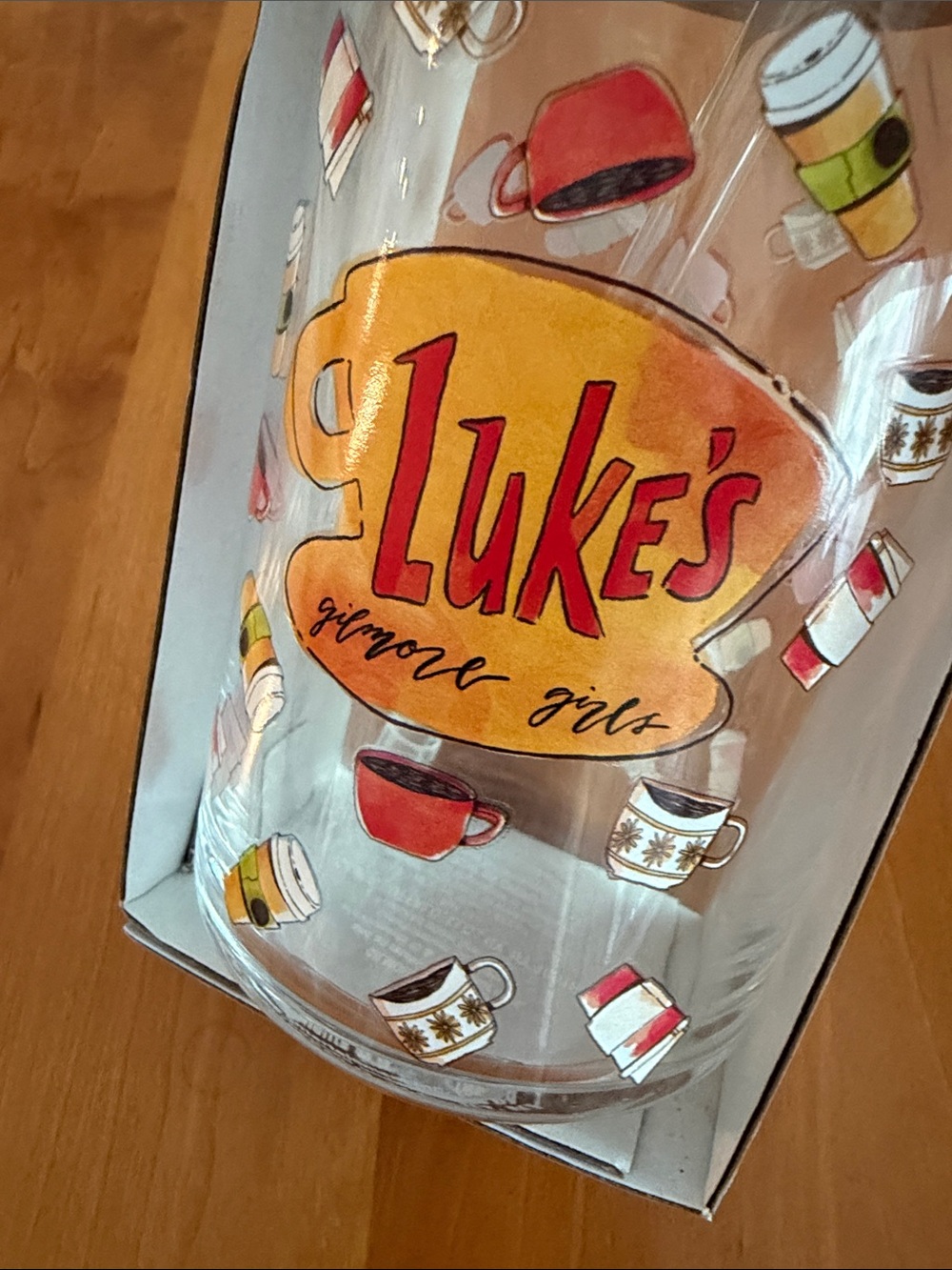 ☕ Gilmore Girls “Luke’s” 16 oz Glass Tumbler with Lid & Straw • NWT - Picture 3 of 8